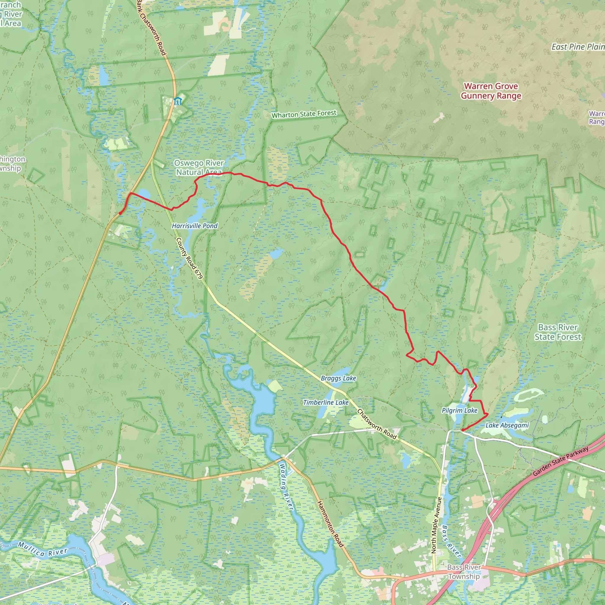 Batona Trail - Maxwell mobile static map