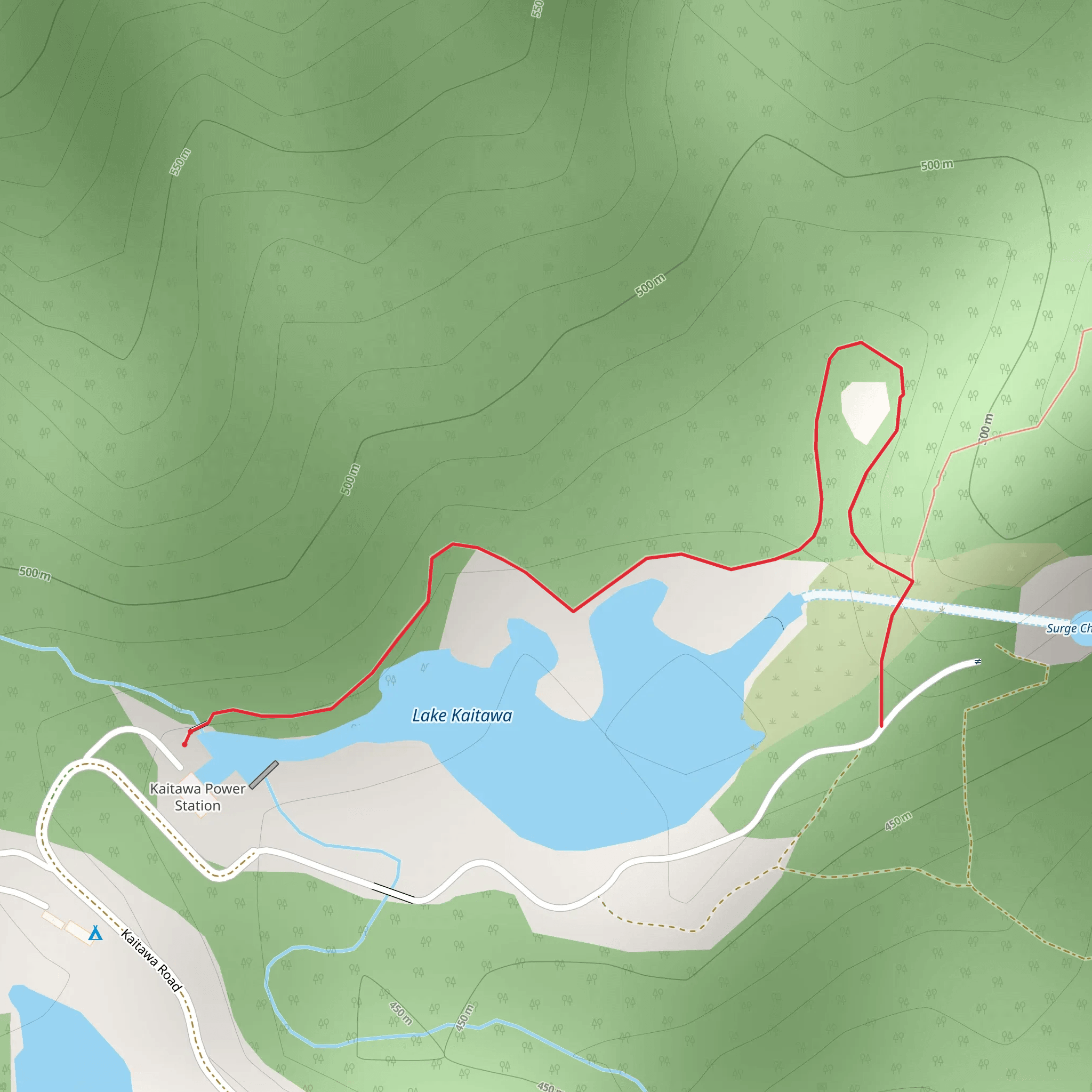 Lake Kaitawa Fairy Springs Track mobile static map