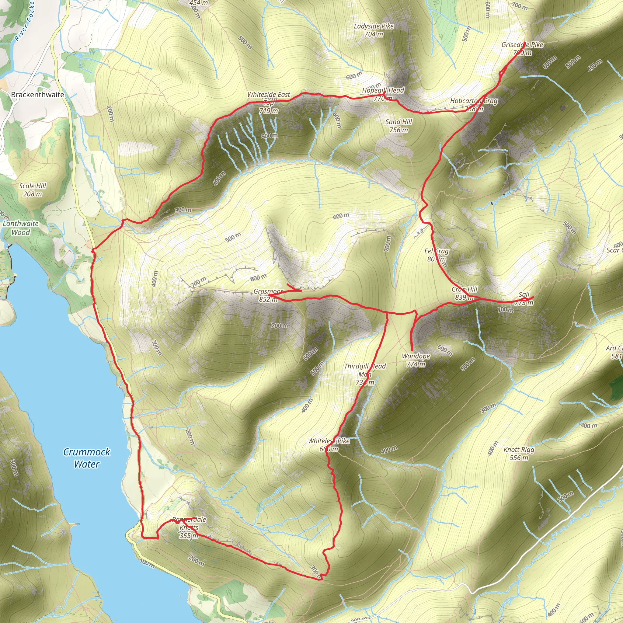 Grasmoor Loop mobile static map