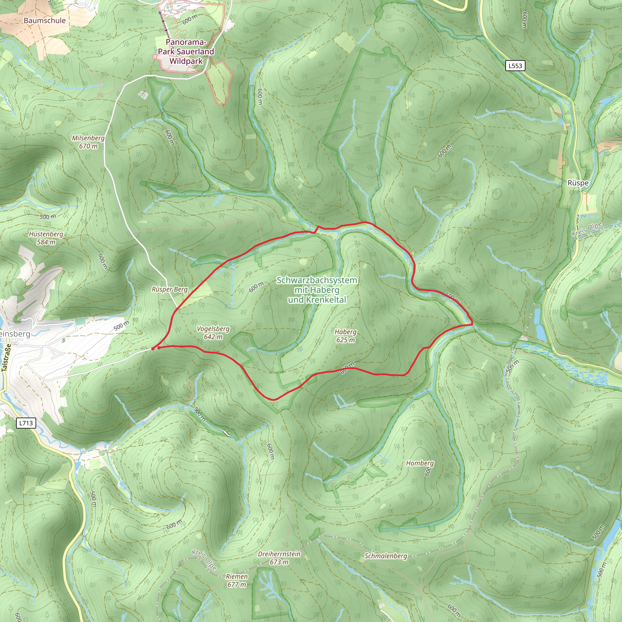 Vogelsberg Rundweg mobile static map