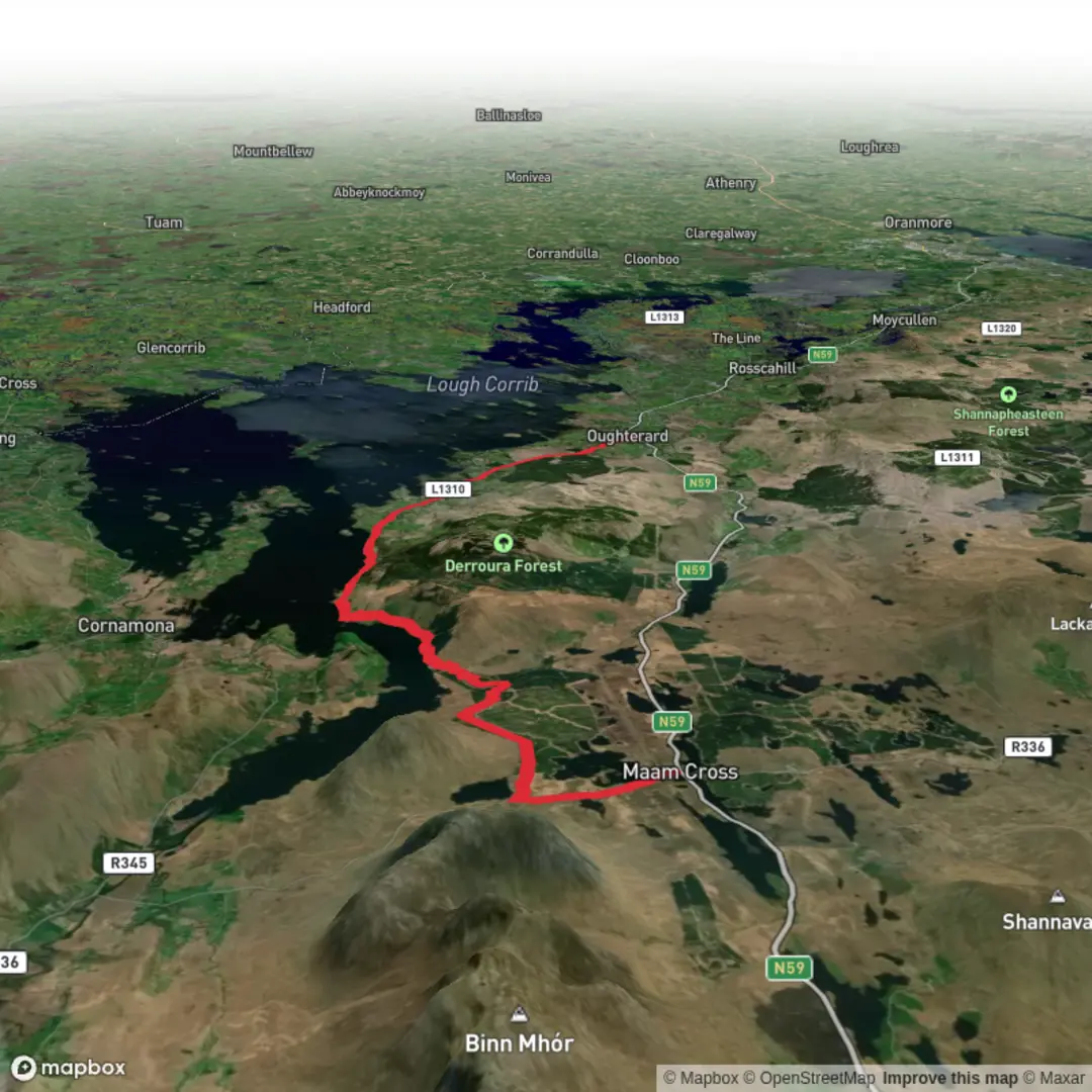An image depicting the trail Maam_Cross_Western_Way_Oughterard_1 and its surrounding area.