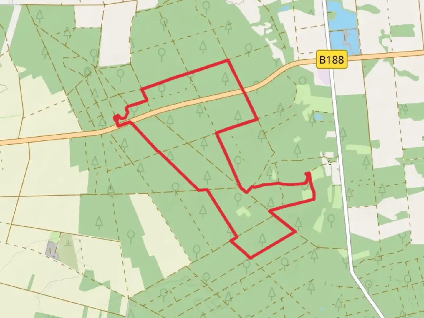 An image depicting the trail Burgdorf - Uetze Loop and its surrounding area.