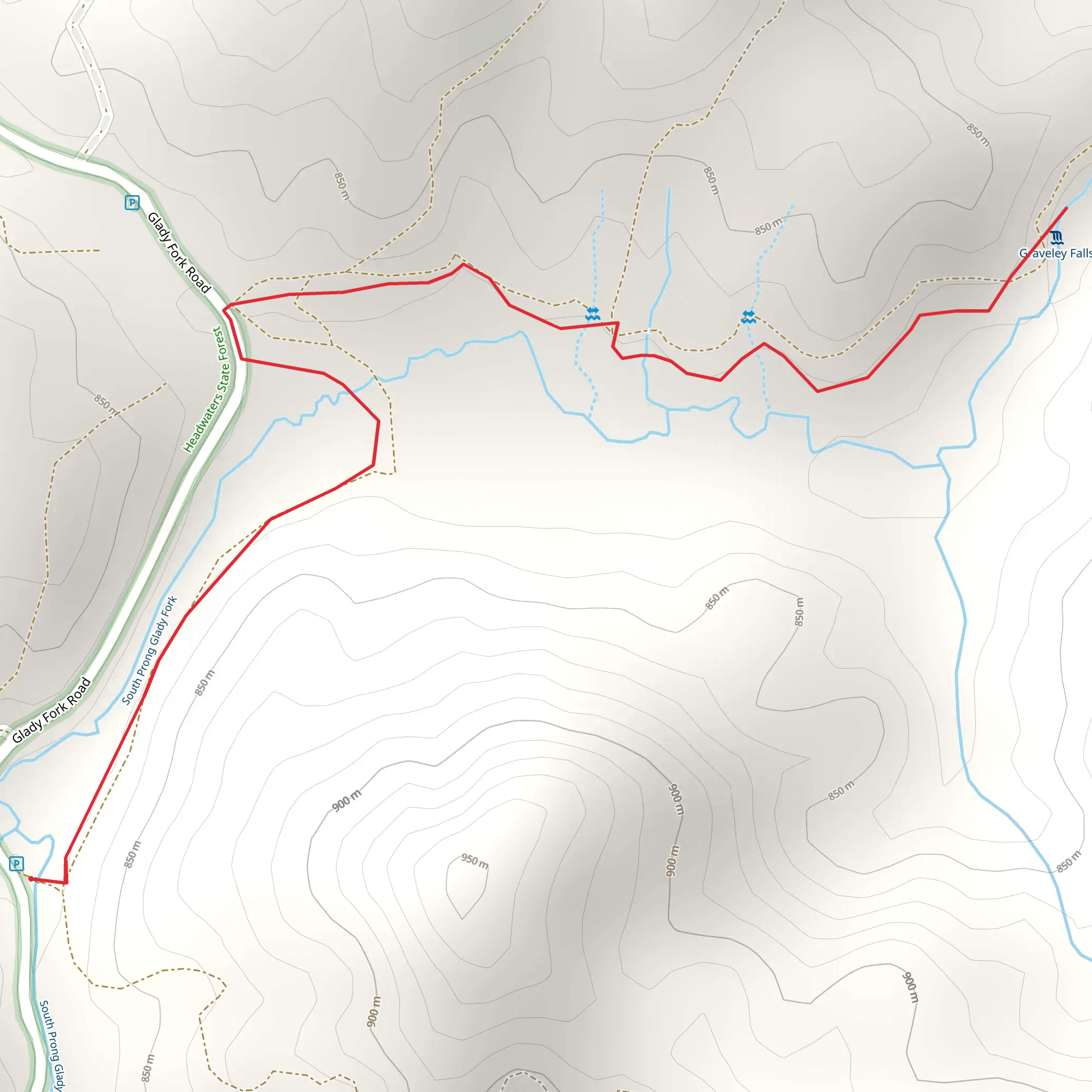 South Prong Glady Fork mobile static map