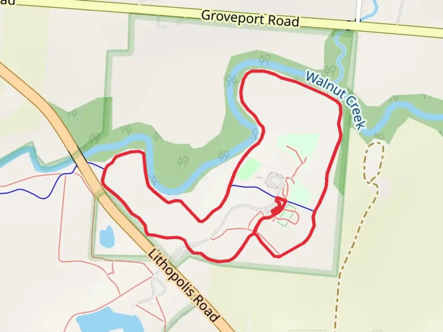 An image depicting the trail Walnut Creek via Buckeye Loop Trail and its surrounding area.