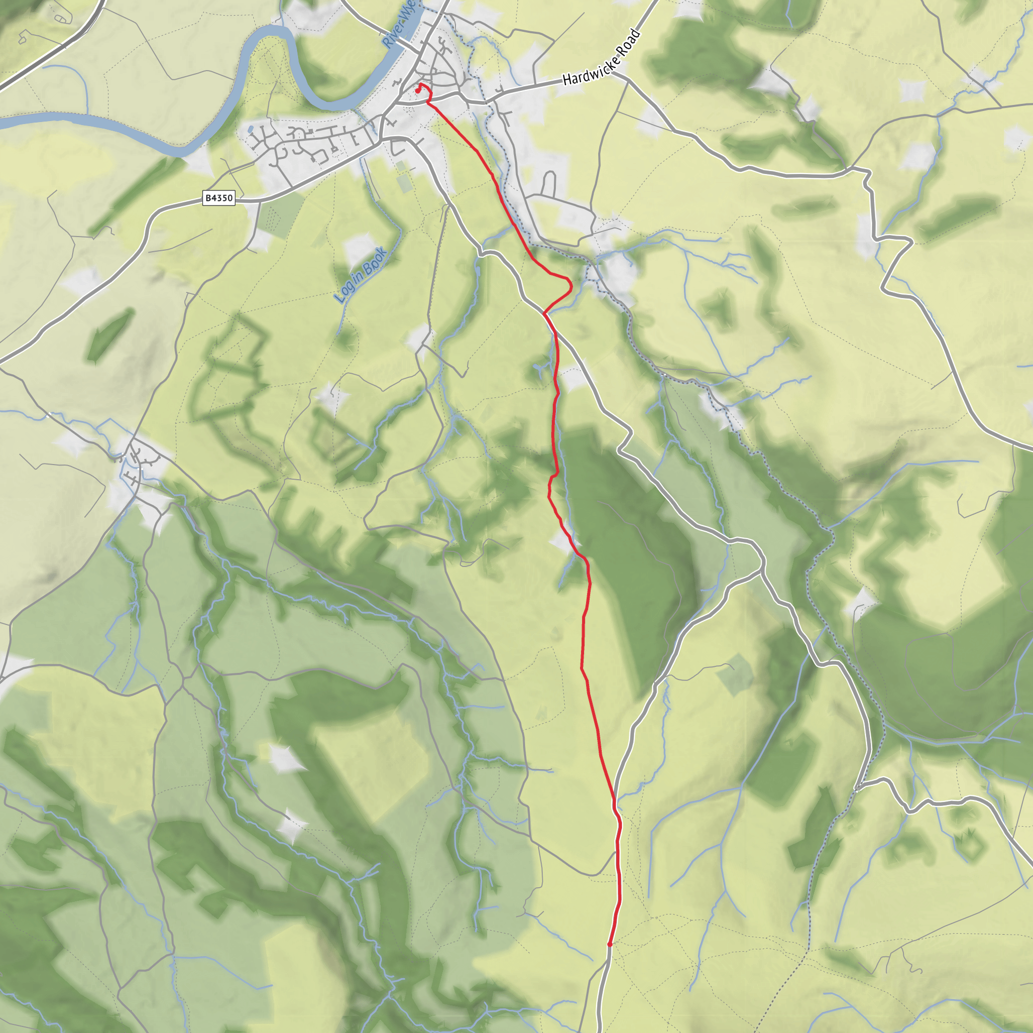 Car park to Hay on Wye mobile static map