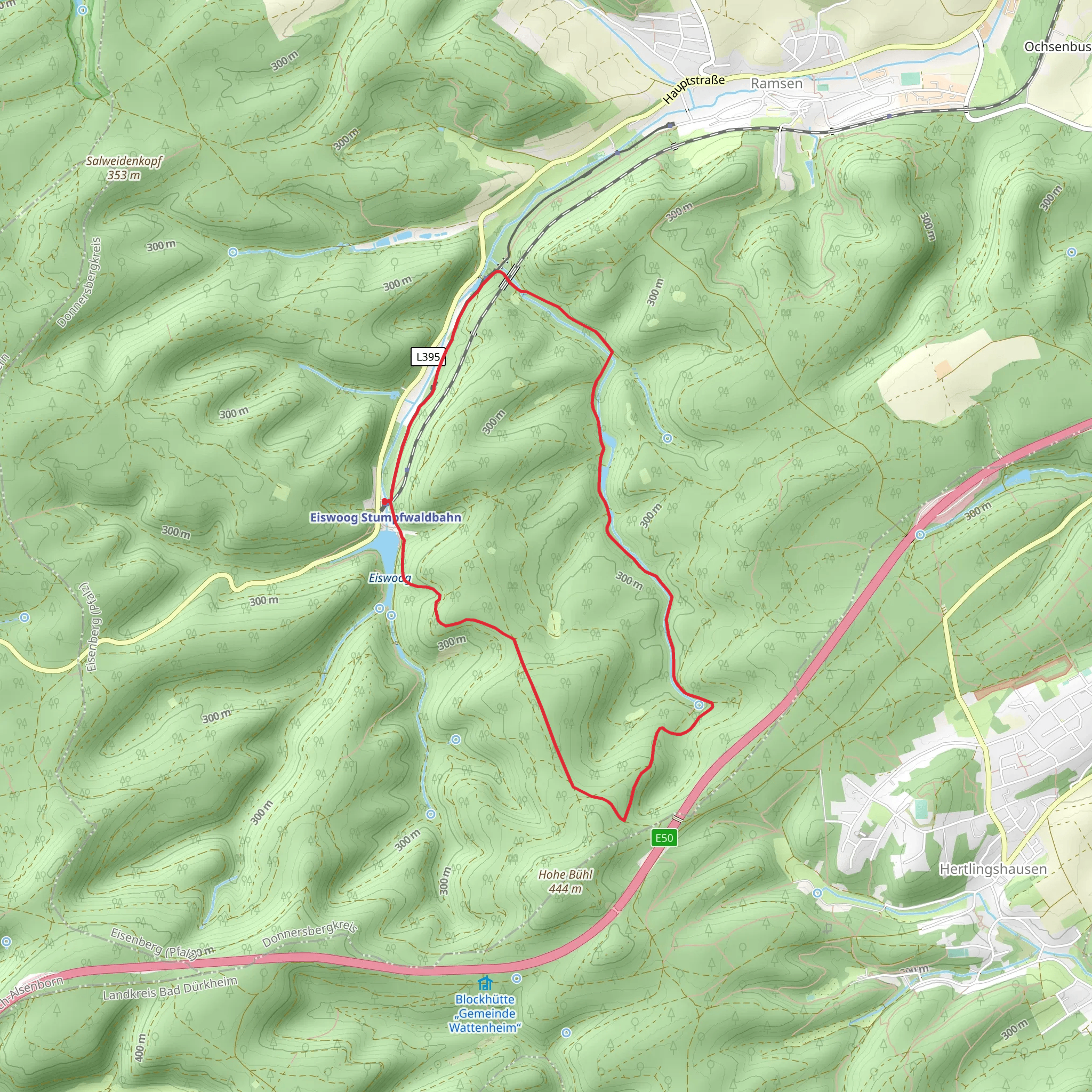 Eiswog and Bockbach via Pfaelzer NaturFreundeweg mobile static map