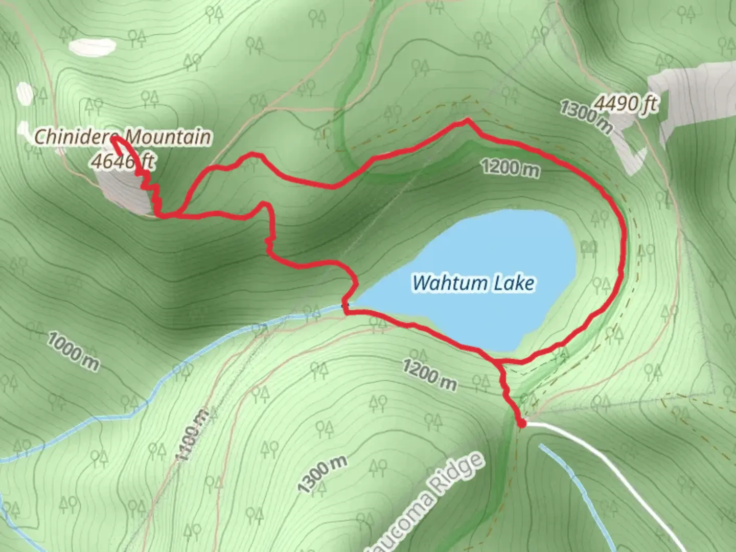 An image depicting the trail Chinidere Mountain and Wahtum Lake Loop and its surrounding area.