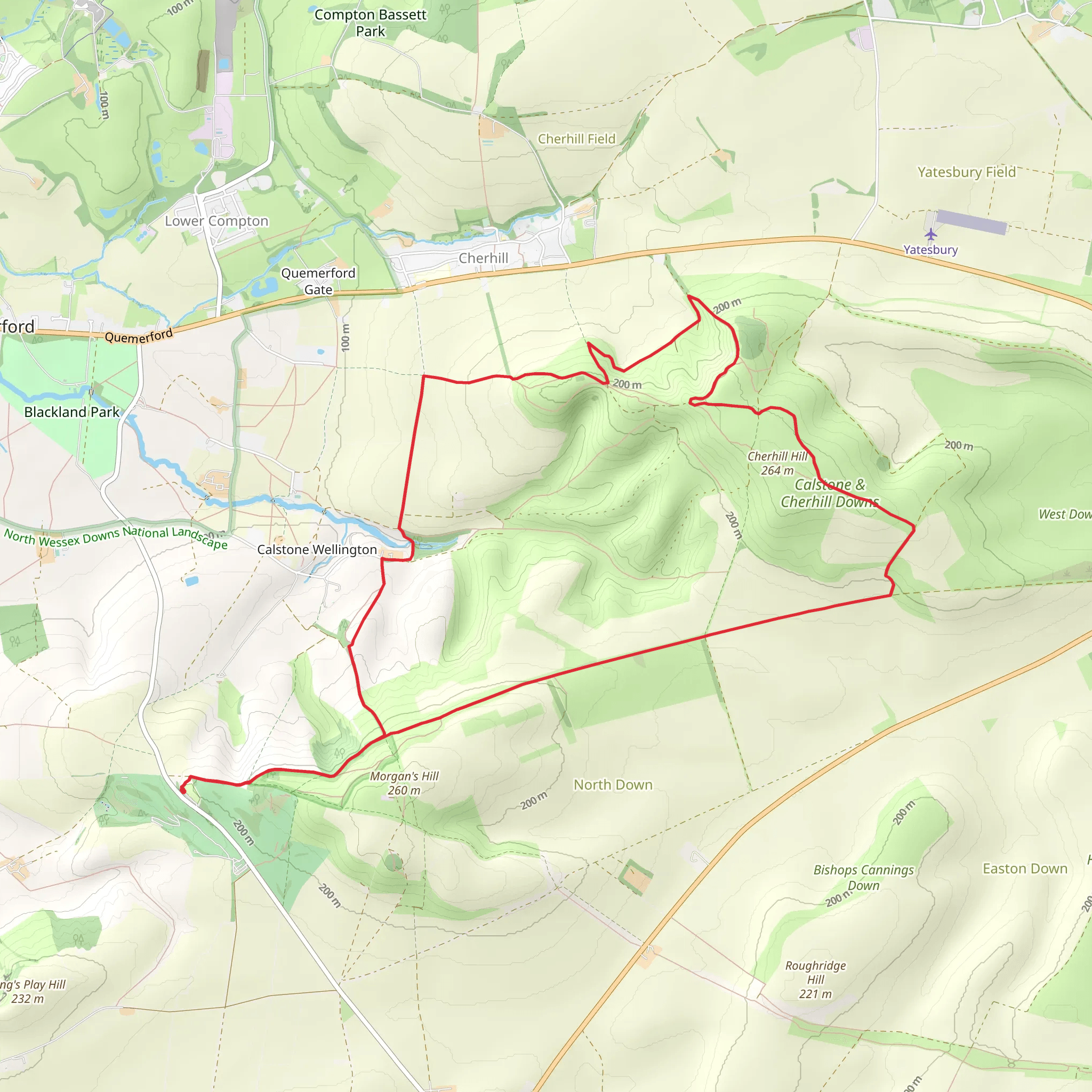 Morgan's Hill, Cherhill Hill and Hill Figure Loop mobile static map
