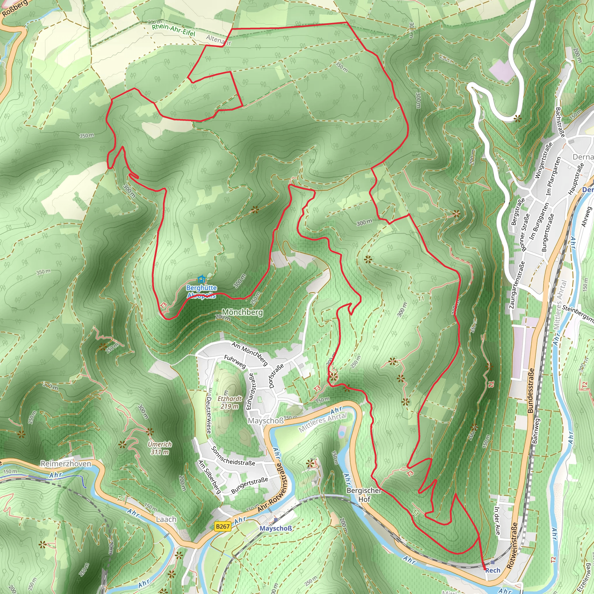 Weidenhard and Moenchsberg Loop mobile static map