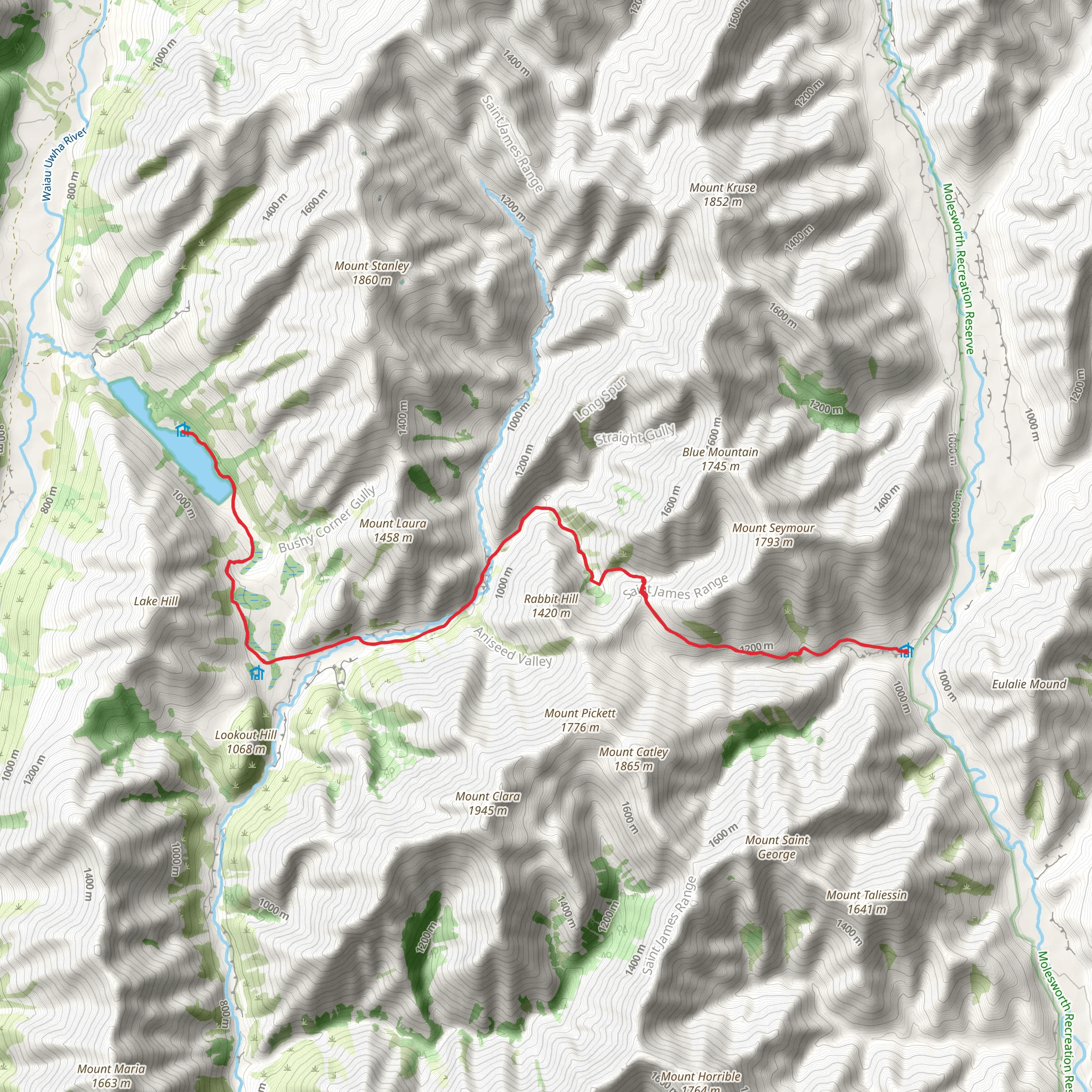 Fowlers Pass Track mobile static map