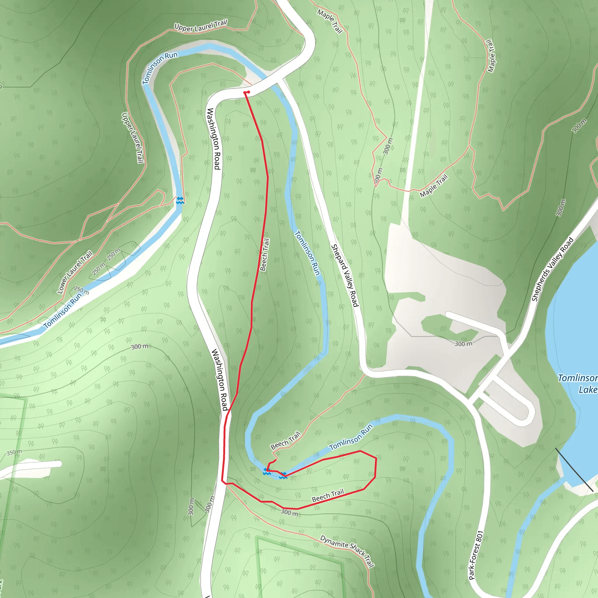 Tomlinson Run and Beach Bridle Trail mobile static map