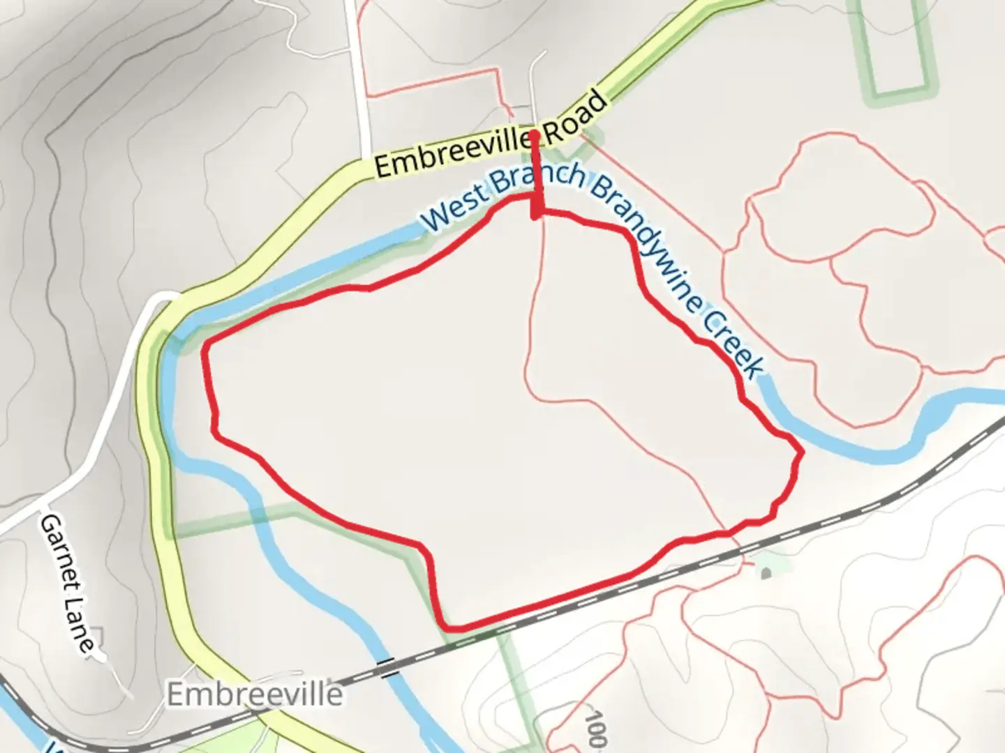 An image depicting the trail Purple Loop Trail - Embreeville Road and its surrounding area.