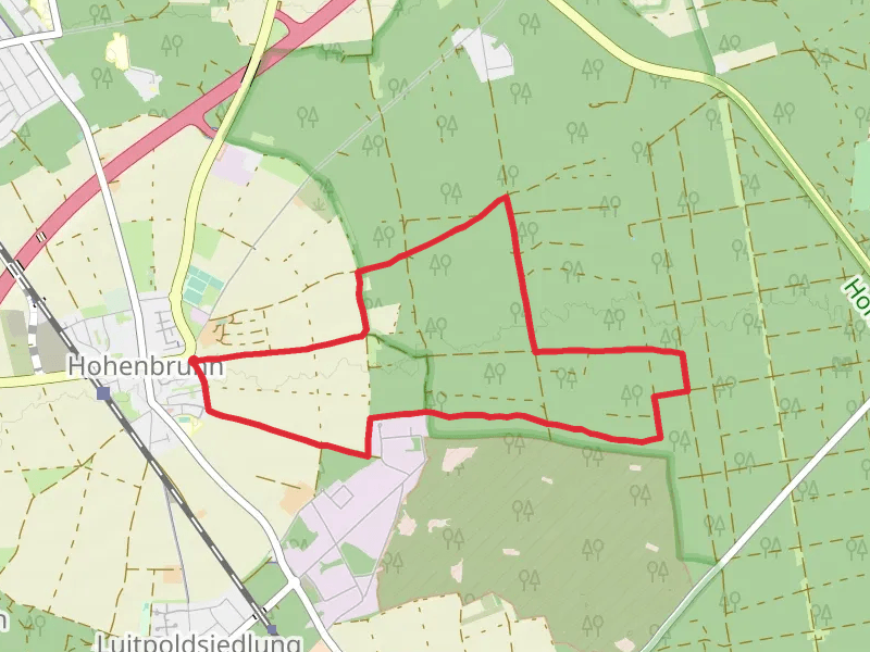 Hohenbrunner Rundwanderweg Rot and Blau