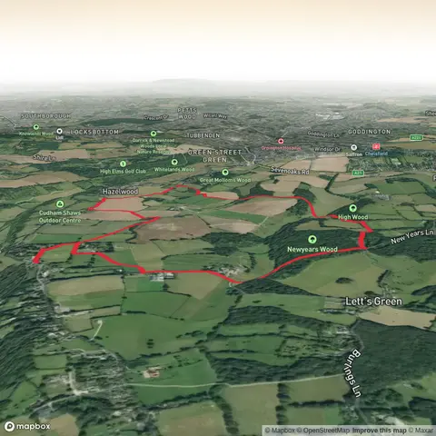 Kent - Cudham, Hazelwood, Strawberry Bank and New Year Wood Loop