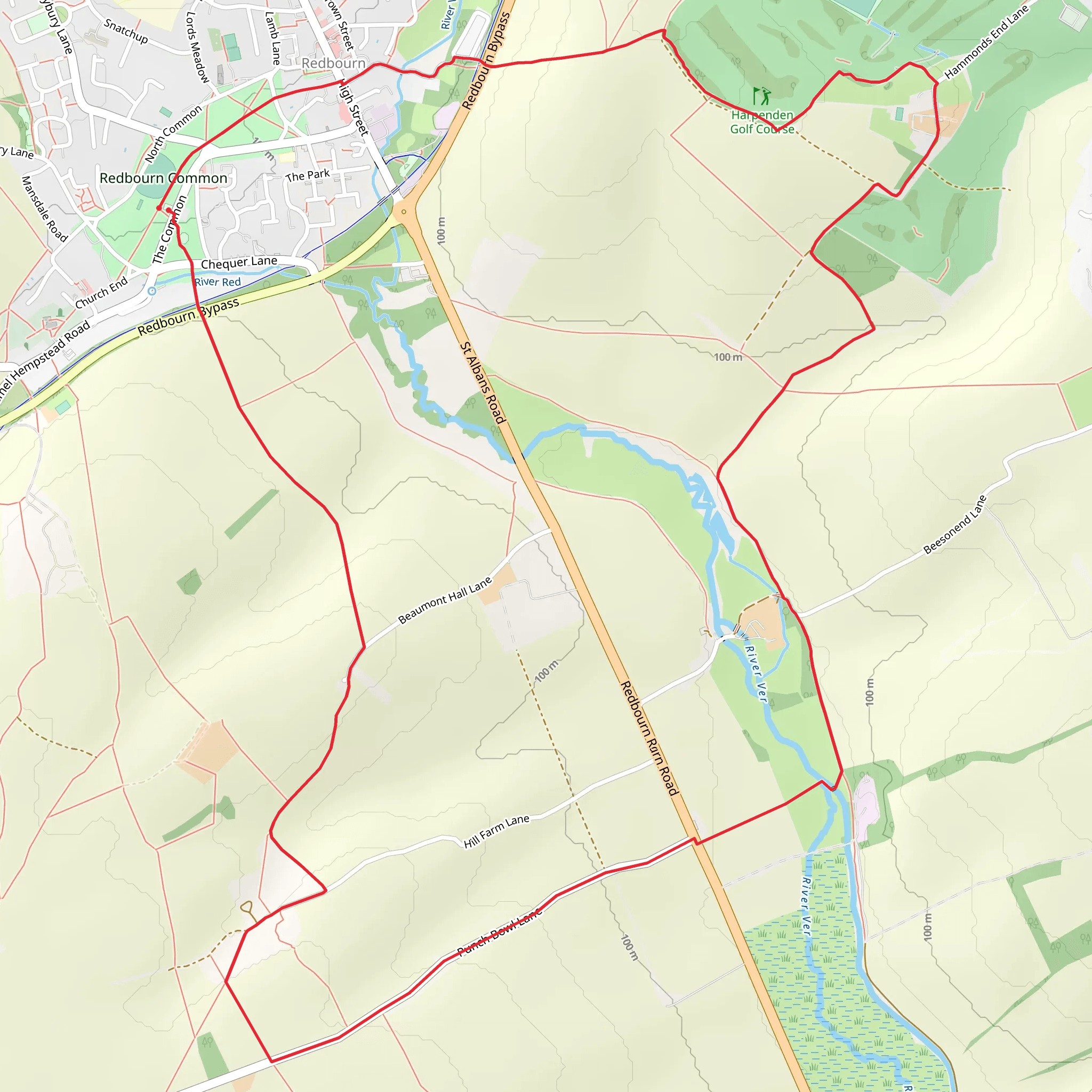 Redbourn Loop mobile static map