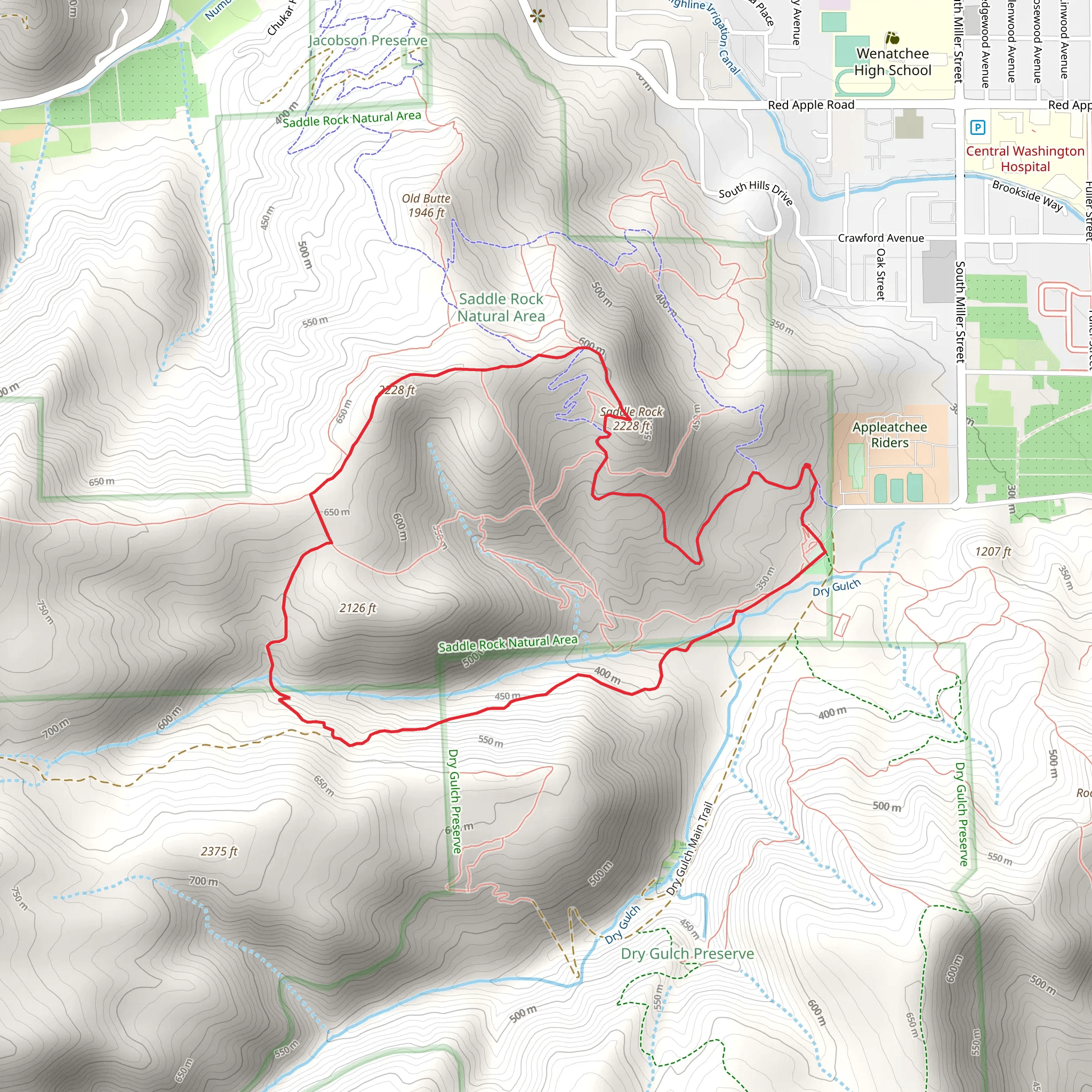 Saddle Rock Main Trail mobile static map