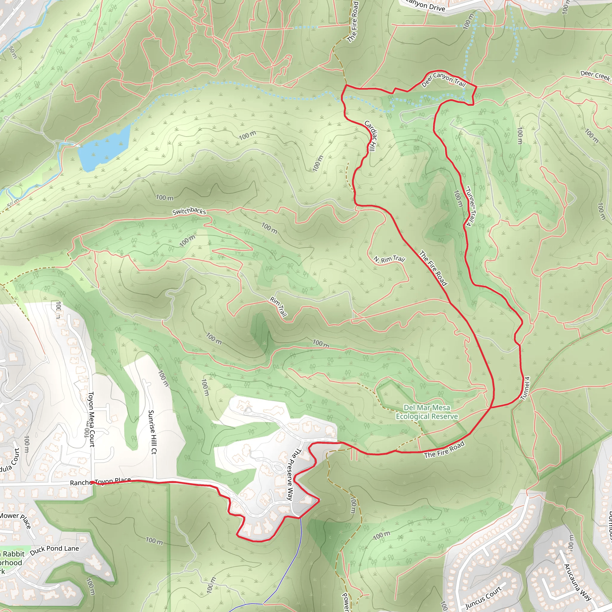 Tunnel Trail 5 and Deer Canyon Trail Loop mobile static map