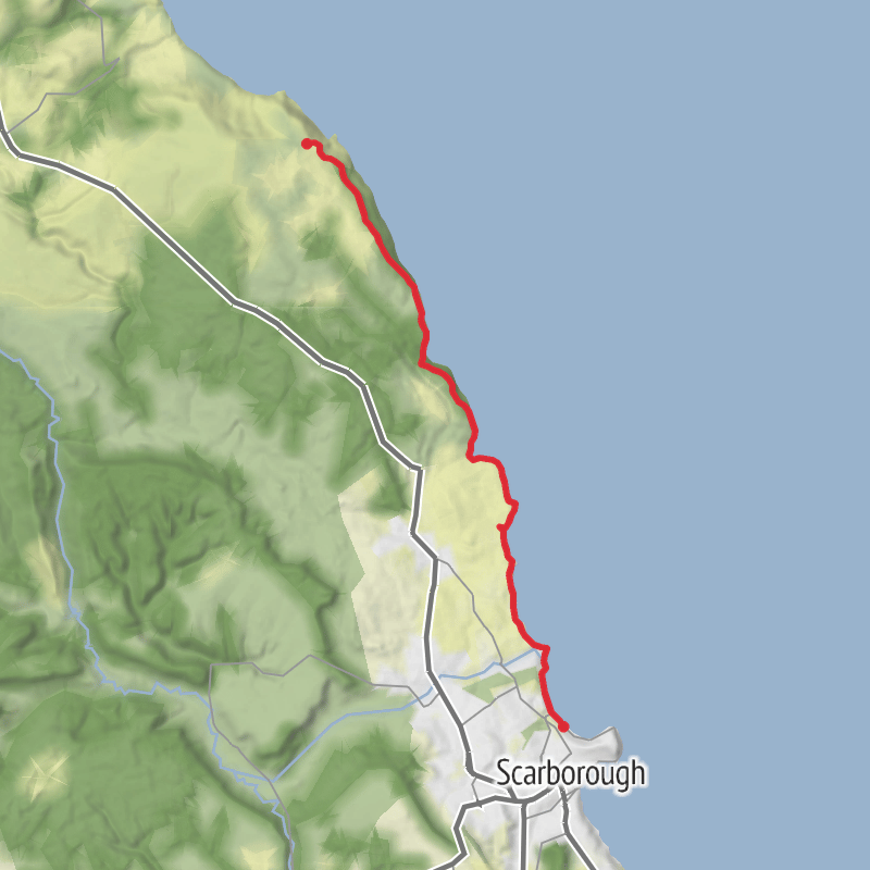 A map preview of the recording Scarborough Hiking.