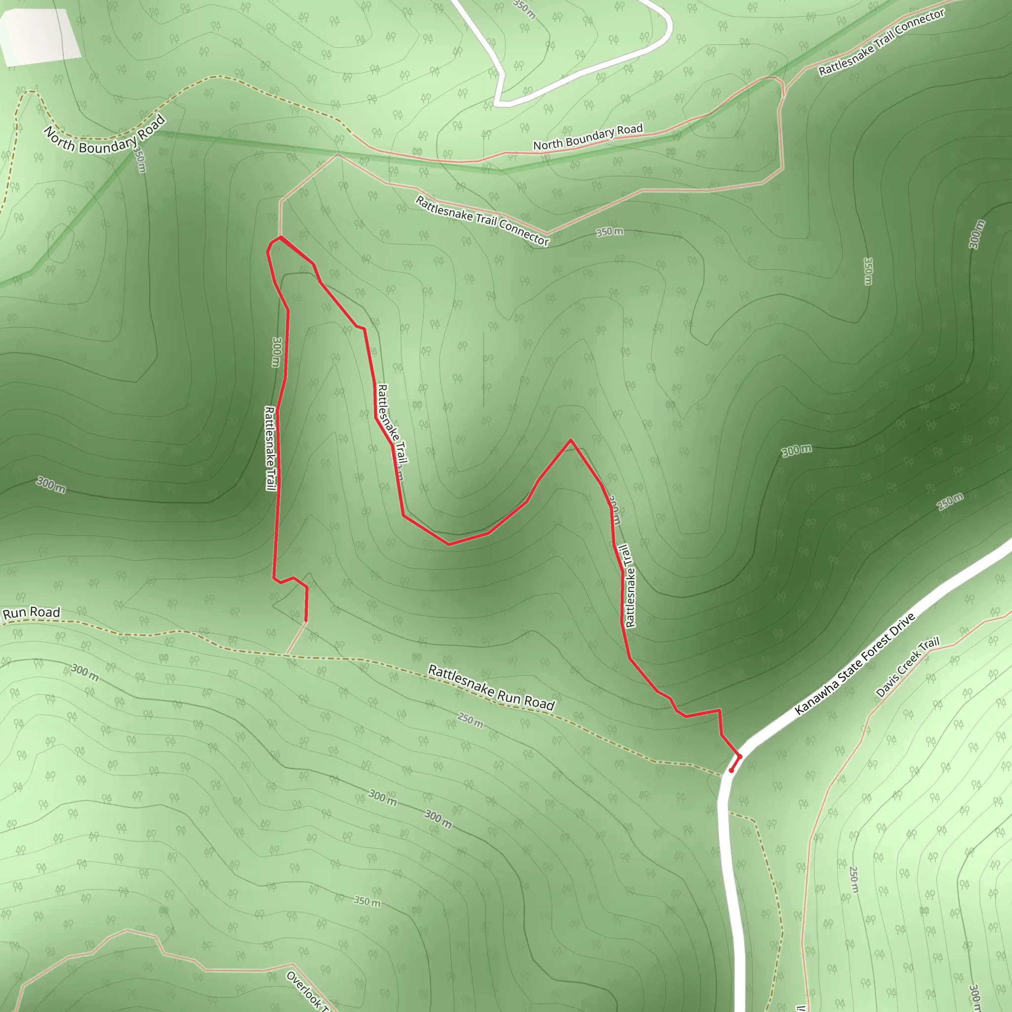 Rattlesnake Trail Out and Back mobile static map