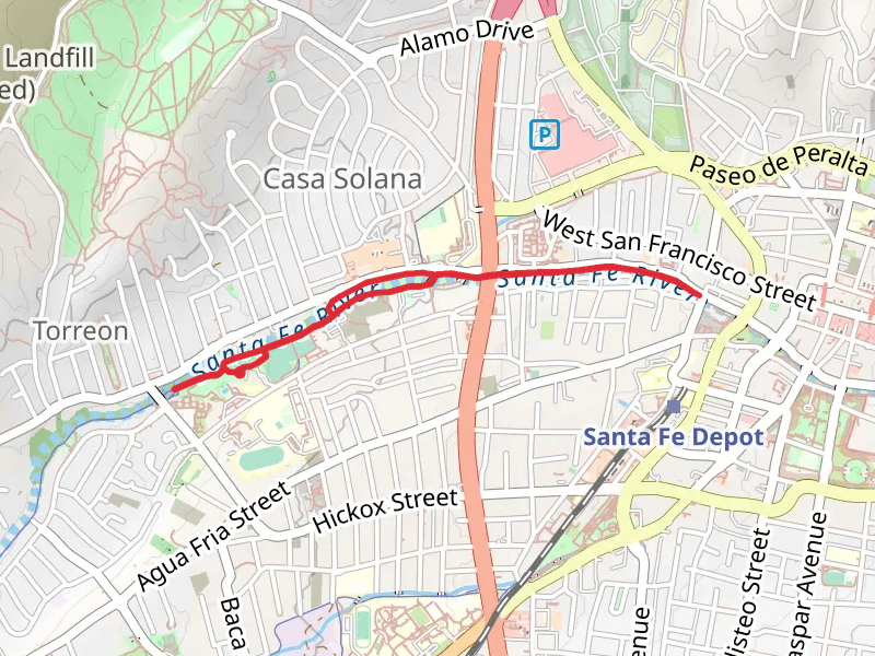Loop around Santa Fe River from Alto Street