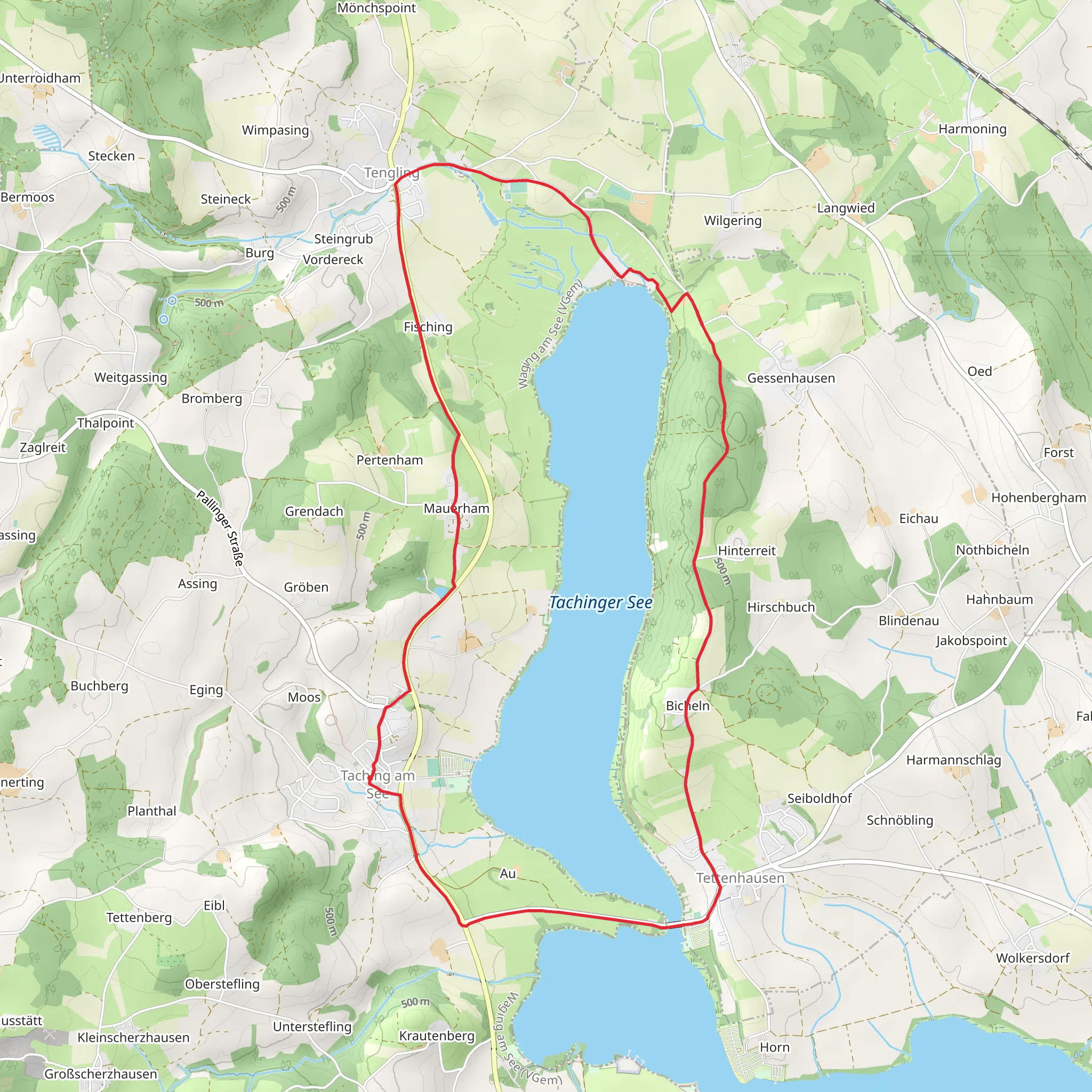 Tachinger See Loop via See Rundweg and 15 mobile static map