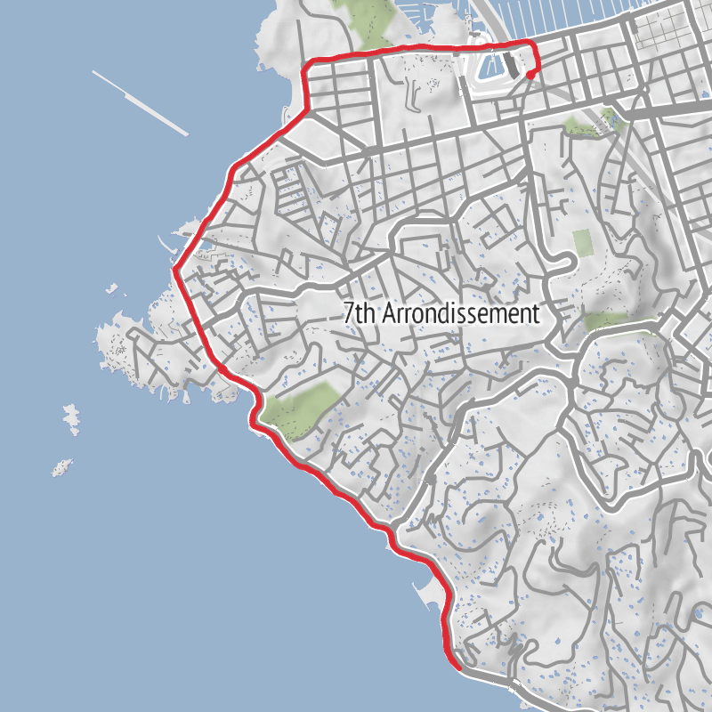 A map preview of the recording Marseille Course à pied.