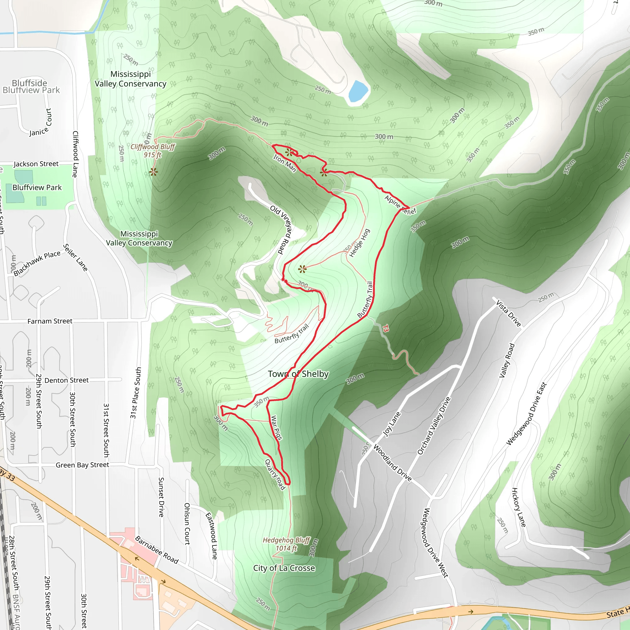 Iron Man and Butterfly Trail mobile static map
