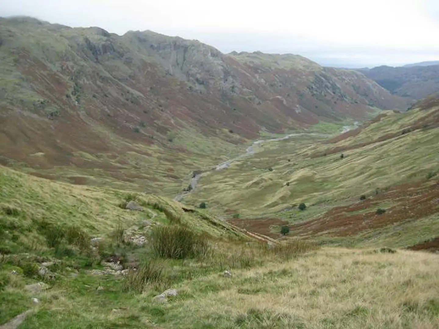 An image depicting the trail Stake Pass and Left Crag Loop and its surrounding area.