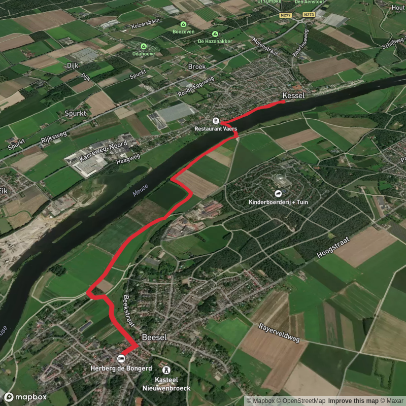 Beesel to Kessel via Huilbeek and Maas