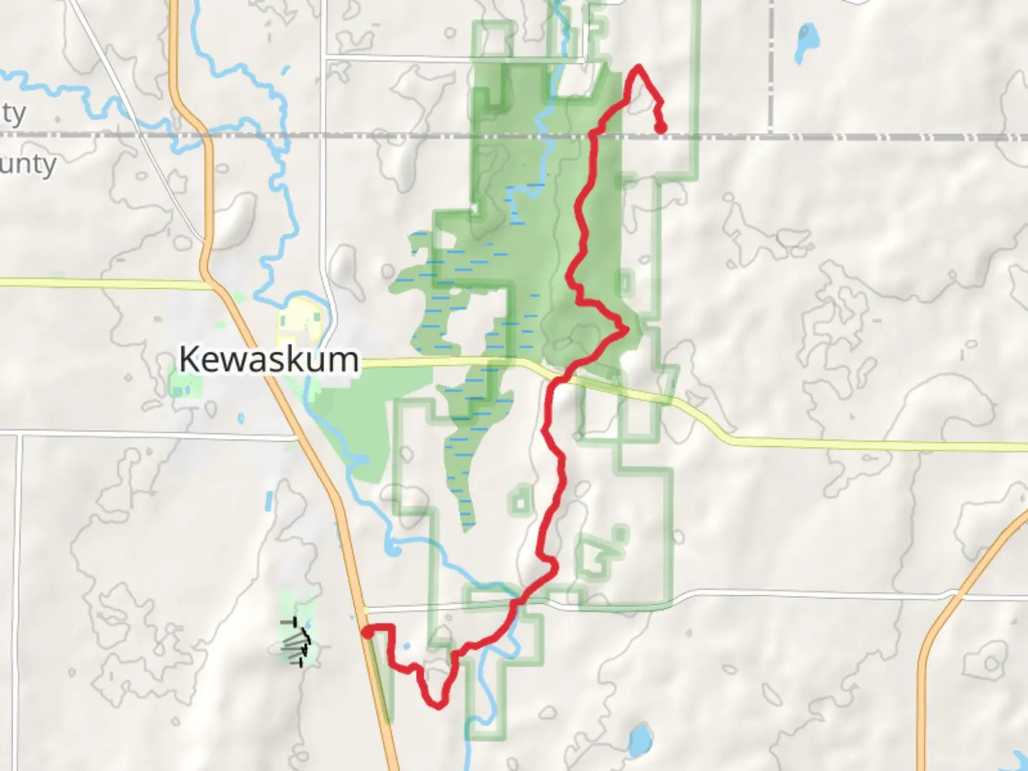 An image depicting the trail Ice Age Trail - New Fane and its surrounding area.