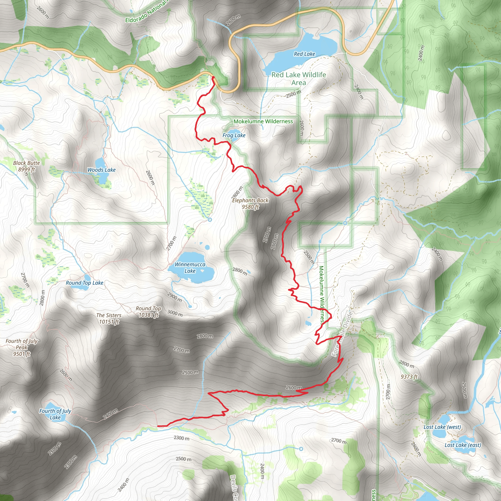 PCT and Summit City Canyon Trail mobile static map