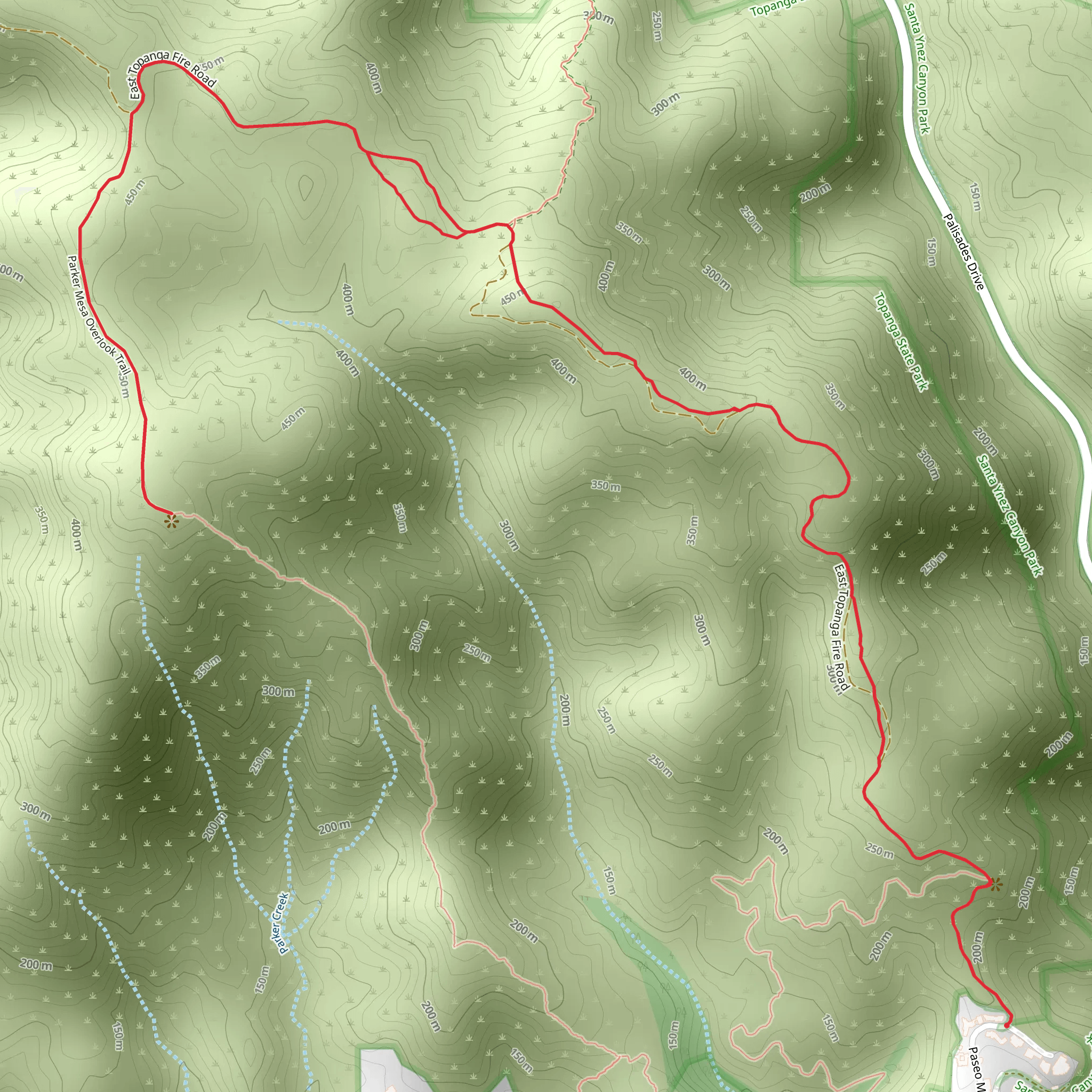 Parker Mesa Overlook Trail mobile static map