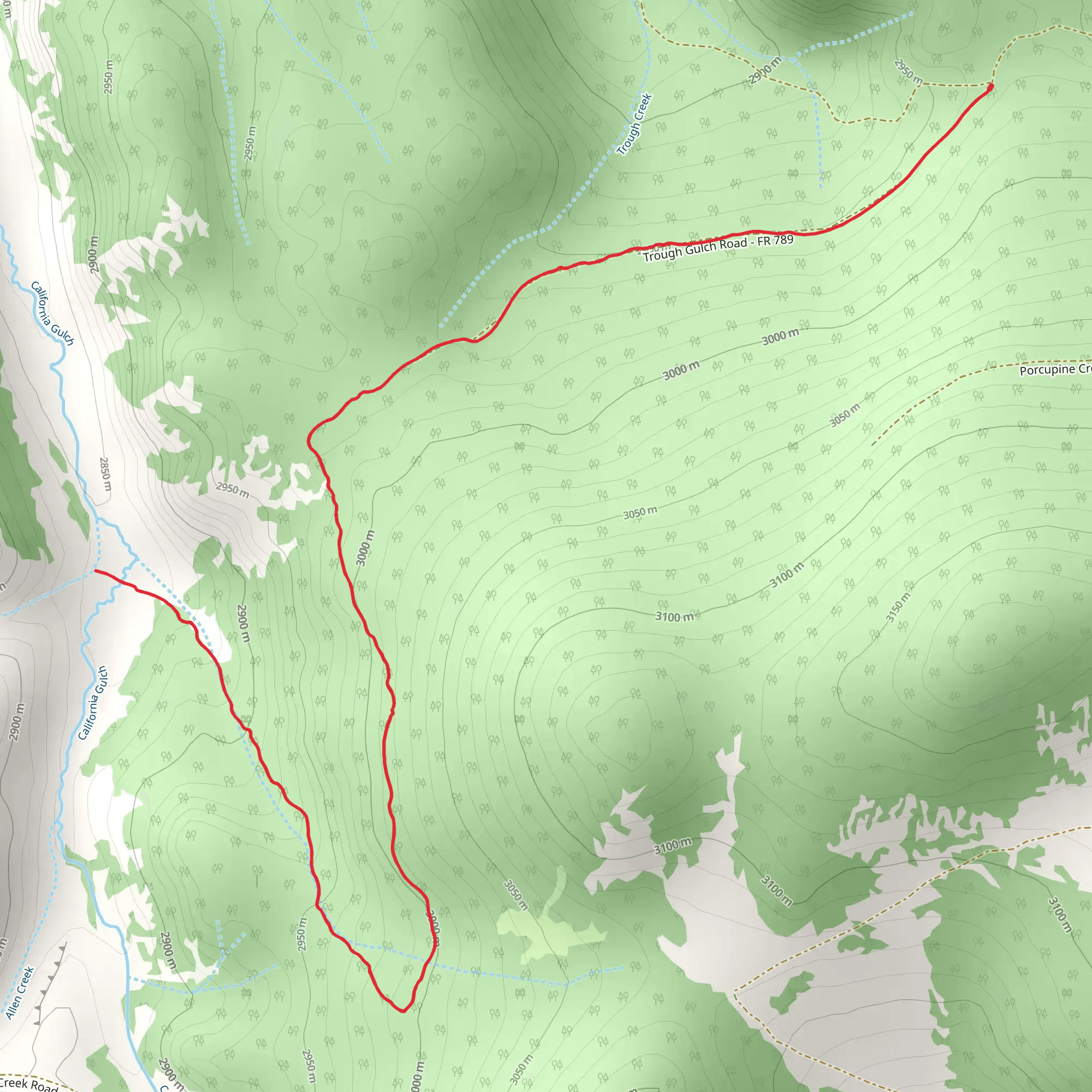 Through Gulch Trail mobile static map
