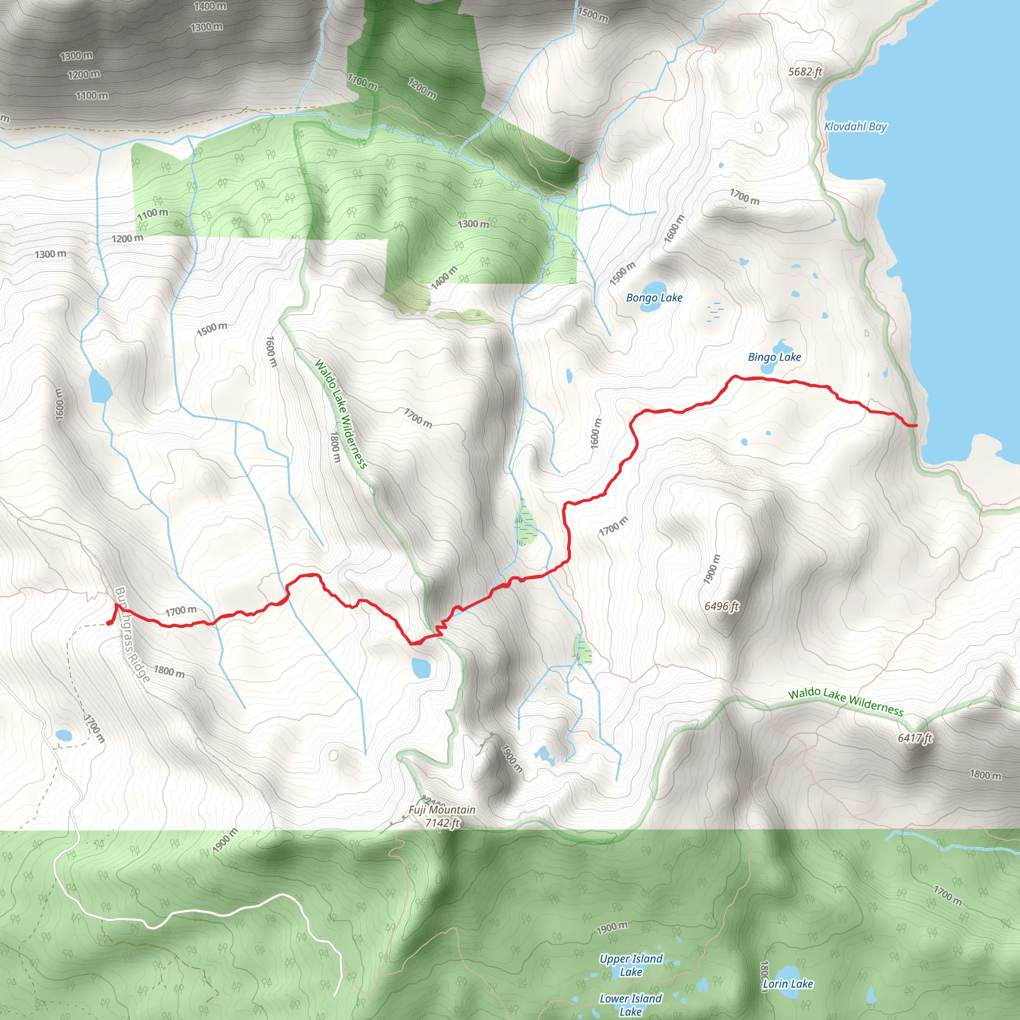 High Divide Trail mobile static map