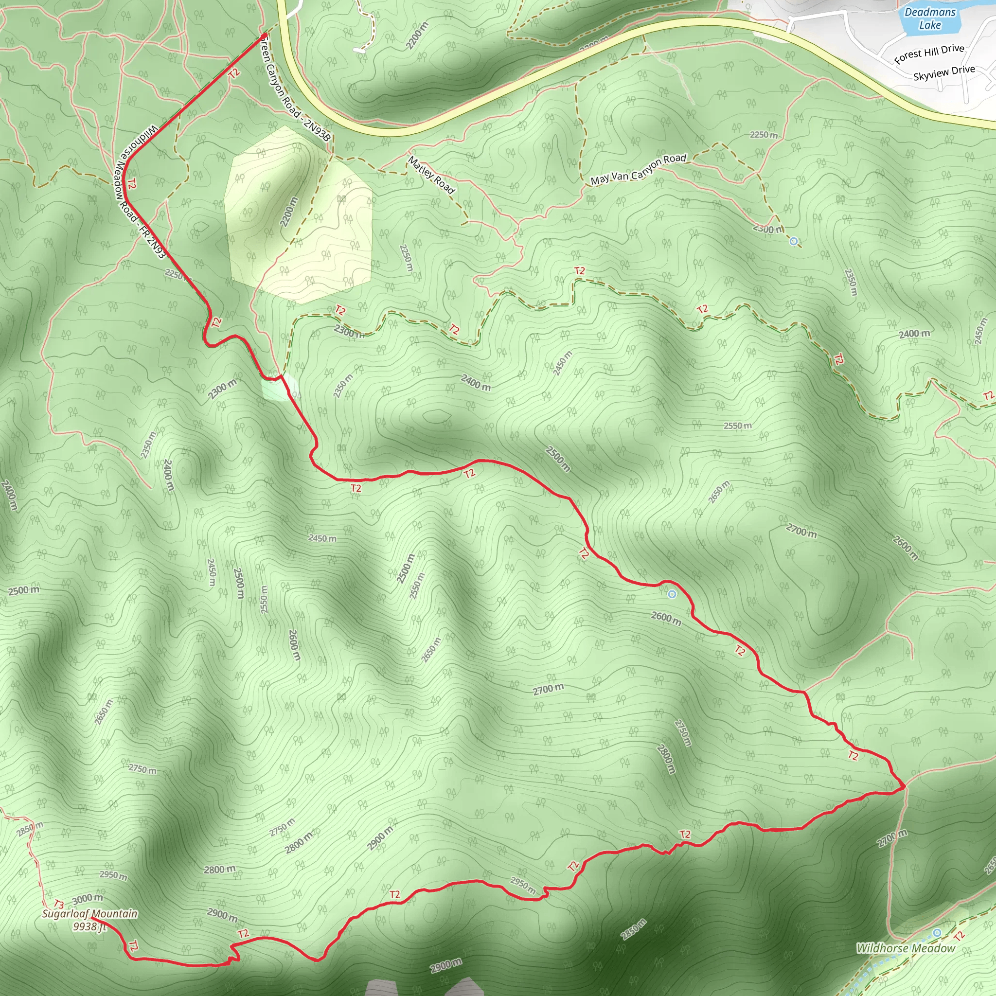 Sugarloaf Mountain via Sugarloaf National Recreational Trail mobile static map