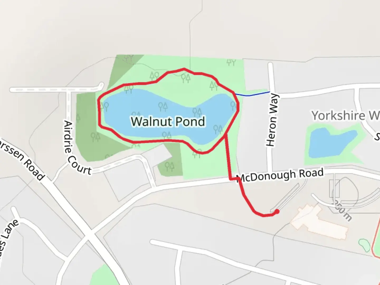 An image depicting the trail Walnut Pond Loop and its surrounding area.