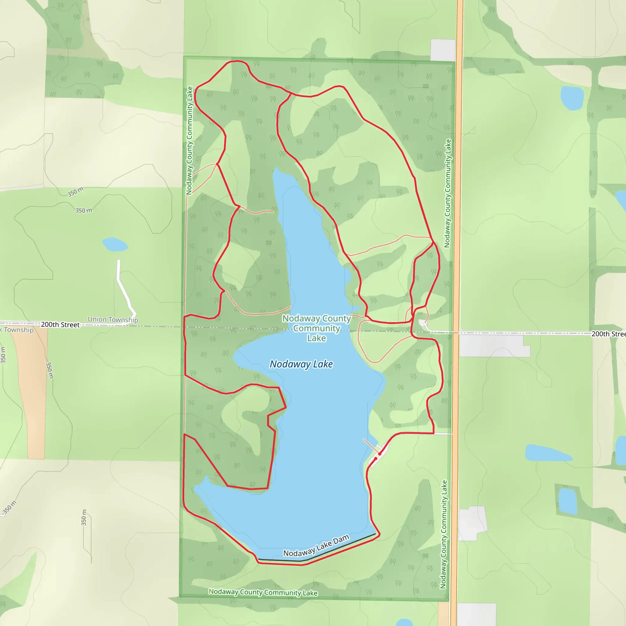 Nodaway Lake Loop mobile static map
