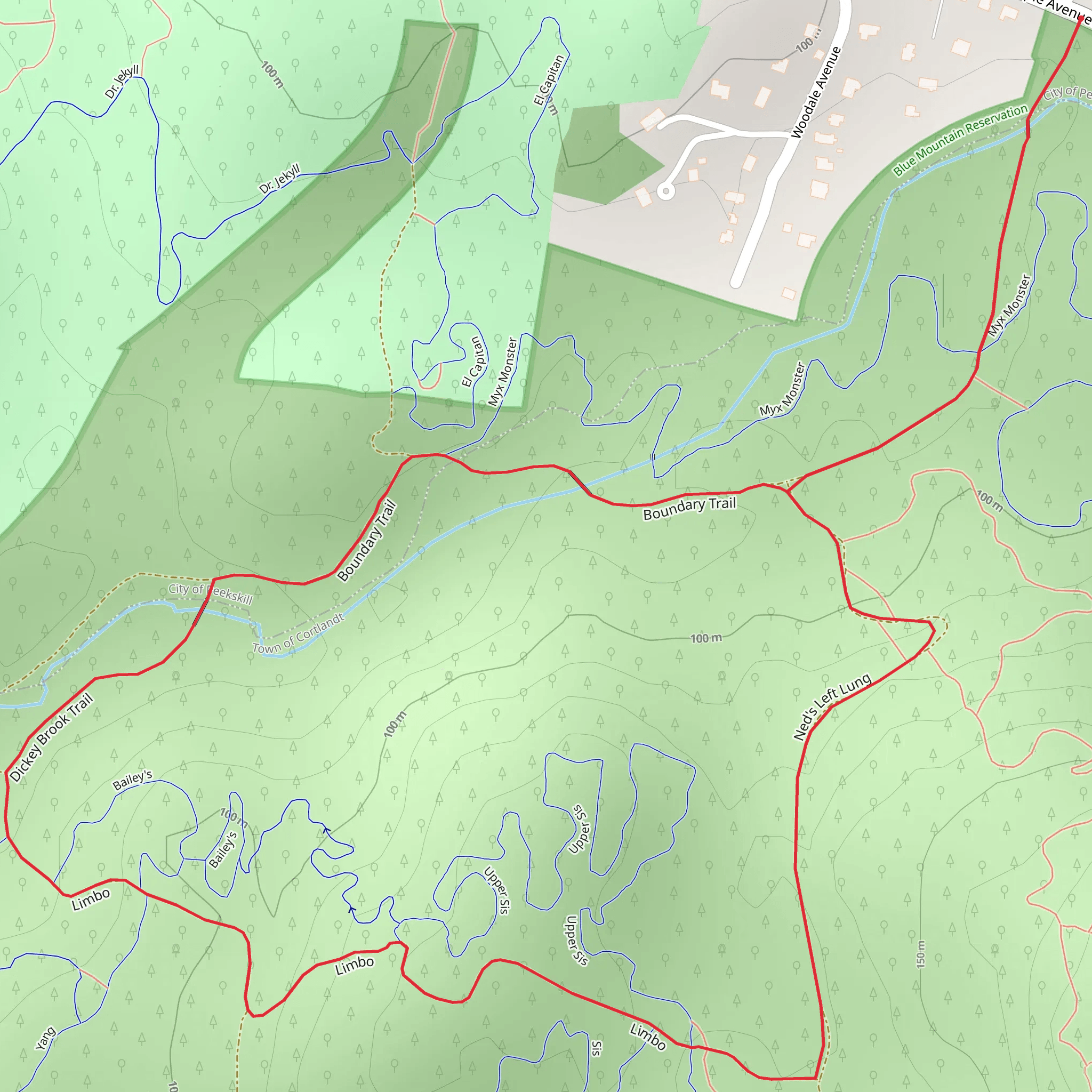 Blue Mountain Park Loop mobile static map