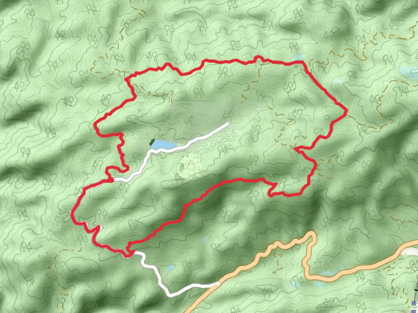 An image depicting the trail Little Green Valley Road and Crafts Peak Road Loop and its surrounding area.