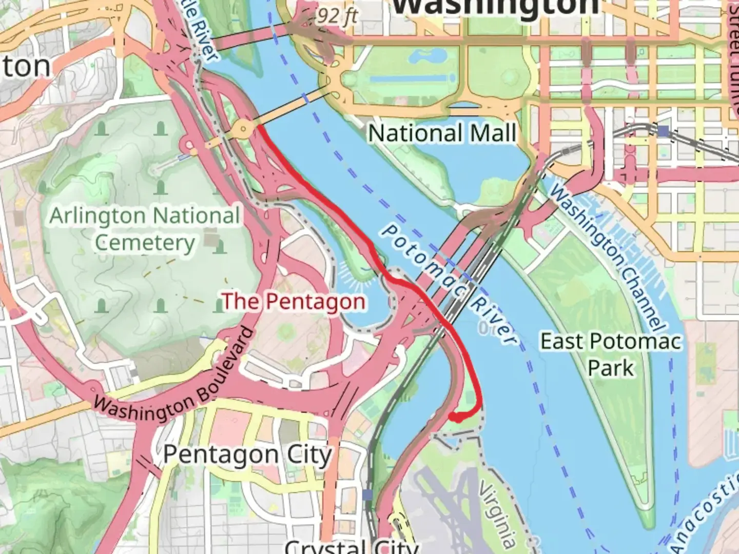 An image depicting the trail Potomac River - Mount Vernon Trail and its surrounding area.