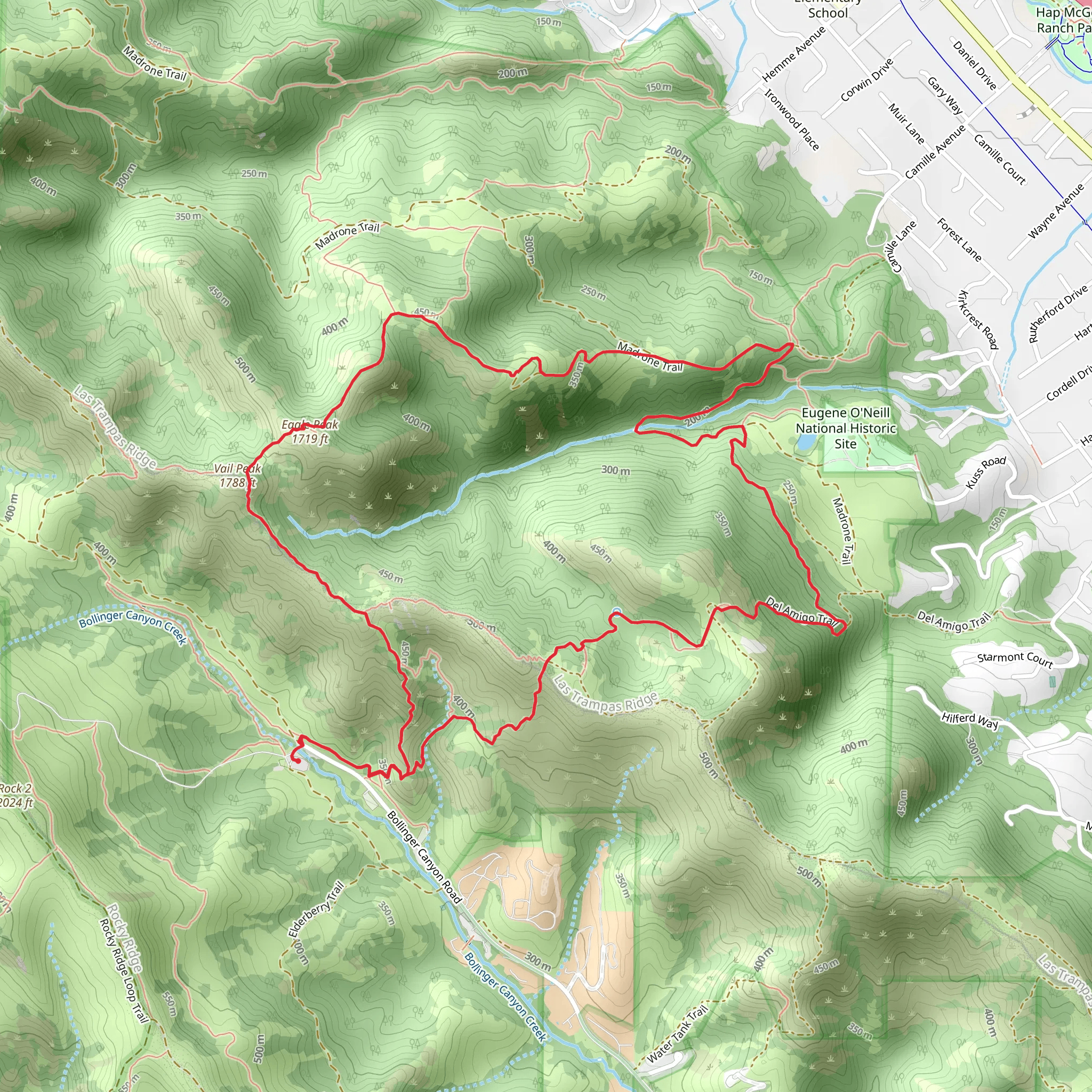 Bollinger Creek, Eagle Peak and Virgin Williams Loop Trail mobile static map