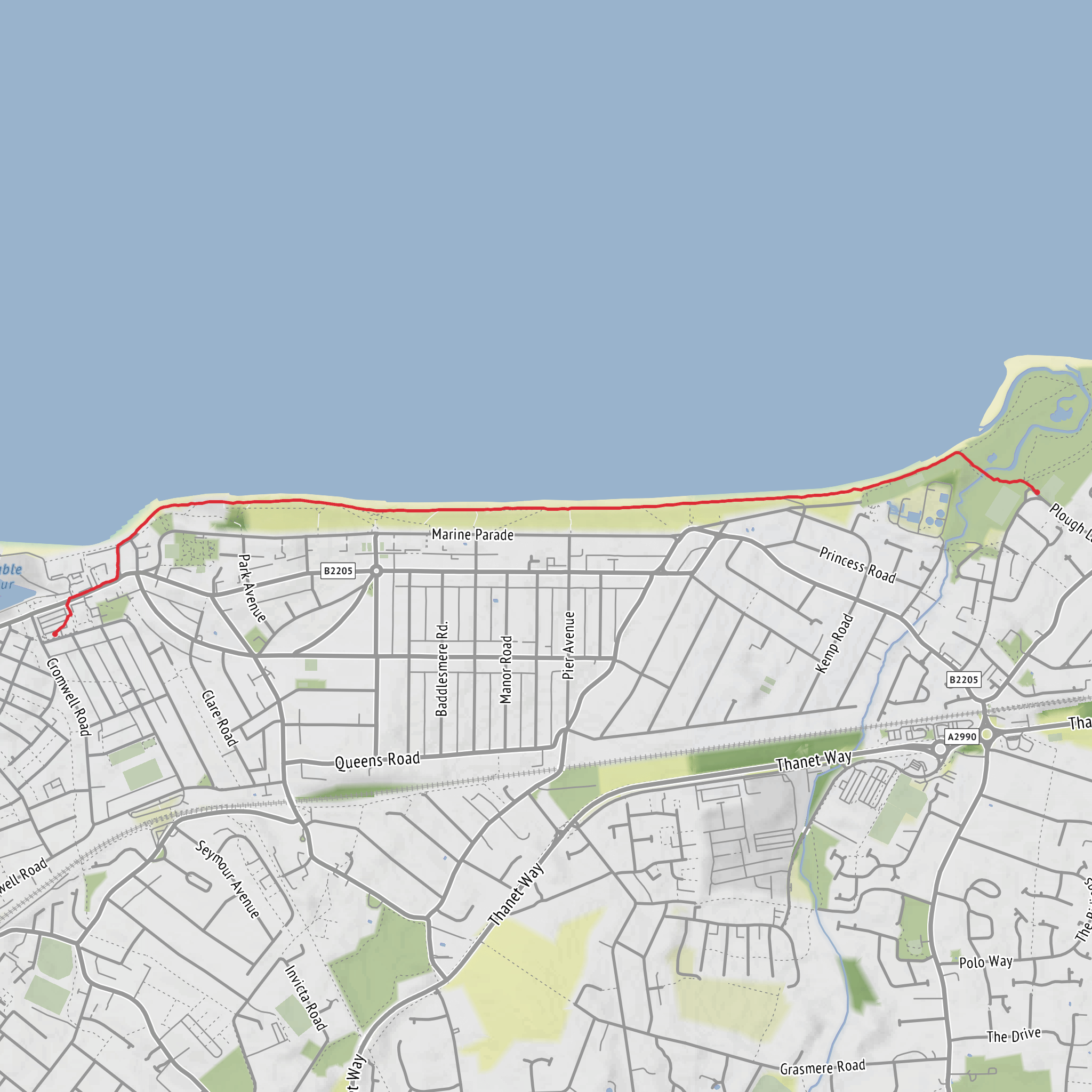 KC3 - Swalecliffe to Whitstable mobile static map