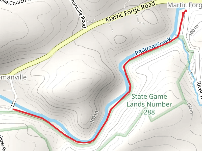 Pequea Creek from Martic Forge Road Out and Back