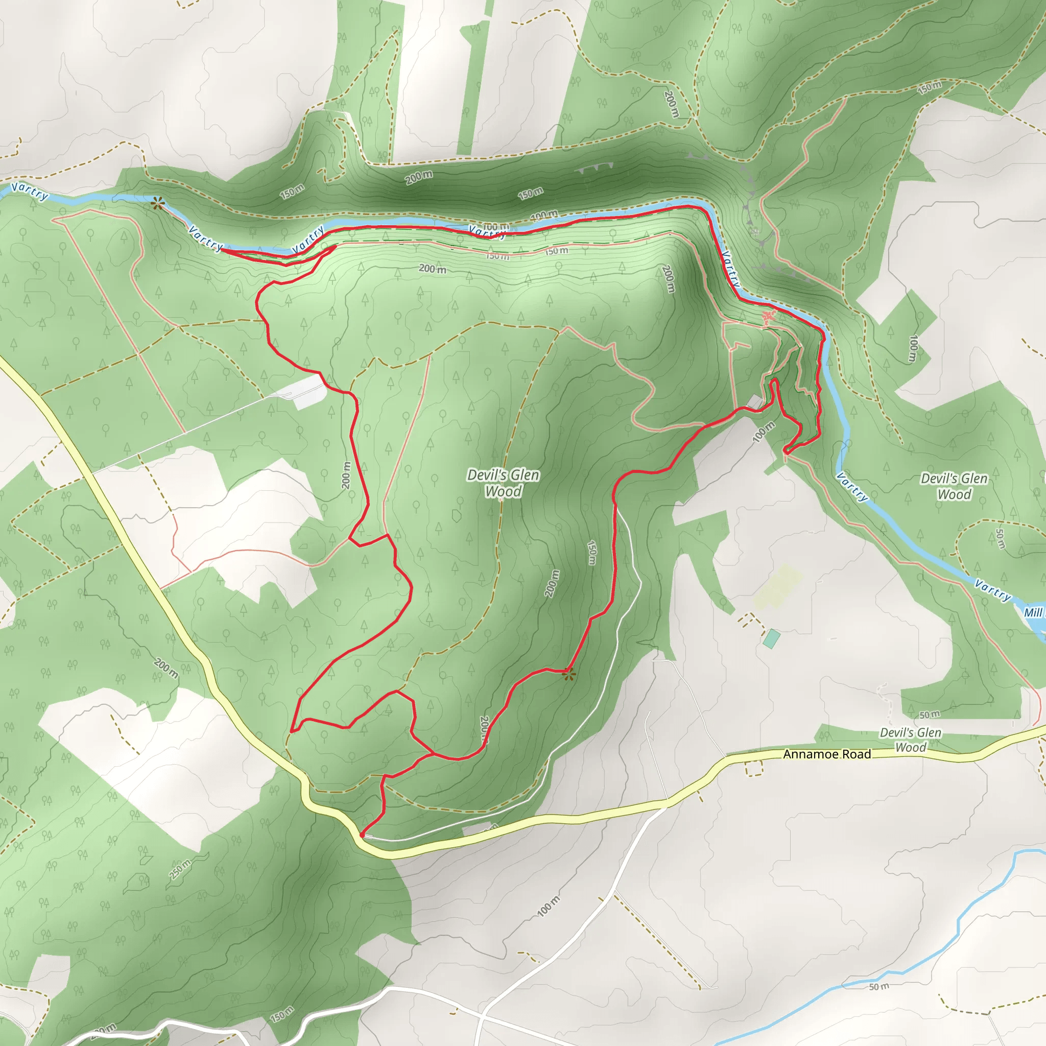 Devil's Glen Wood Loop mobile static map