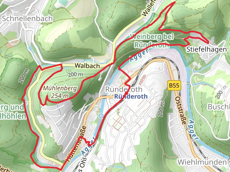 Agger via Hoehlenweg