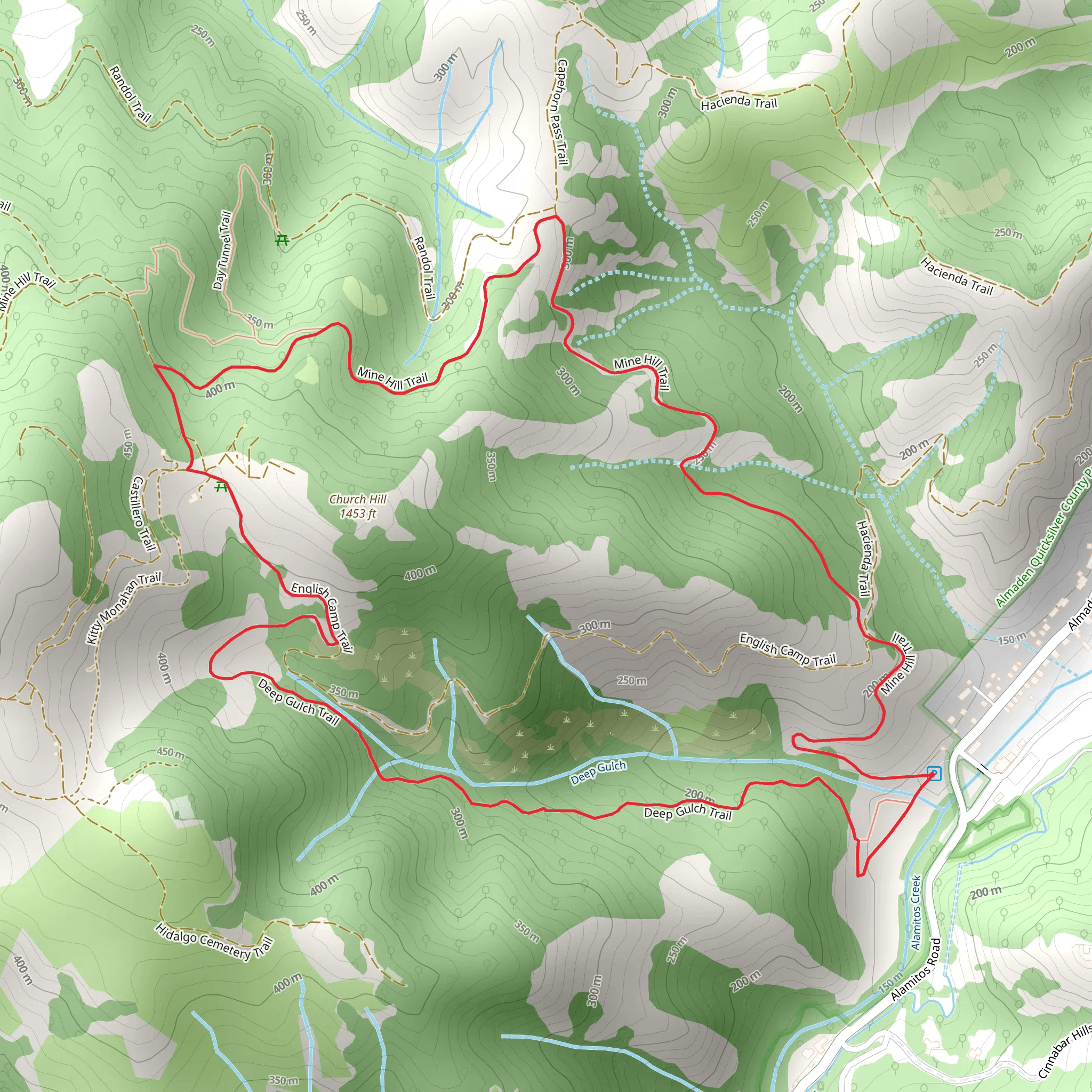 Deep Gulch and Mine Hill Loop Trail mobile static map