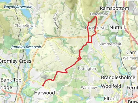 Greenmount and Redisner Wood Nature Reserve from Harwood