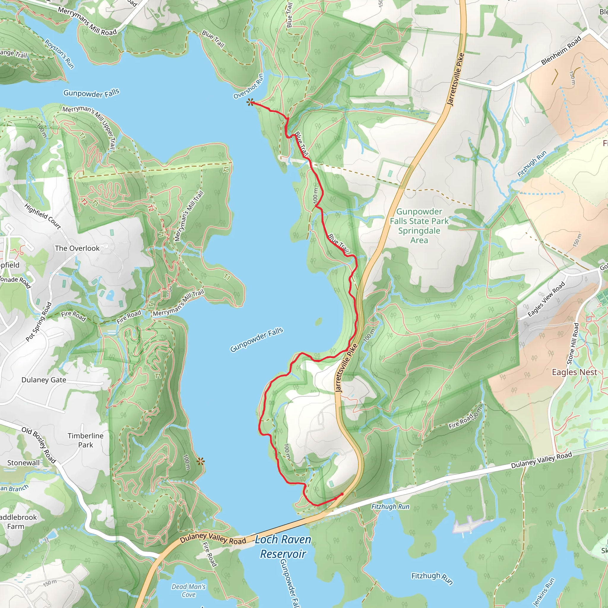 Along Gunpowder Falls via Blue Trail mobile static map