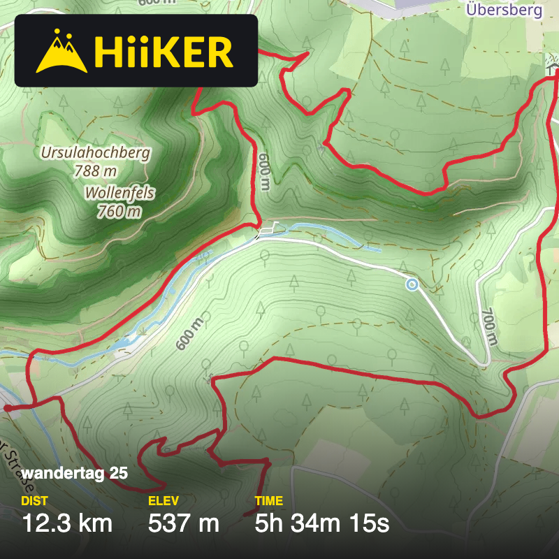 A map preview of the recording wandertag 25.