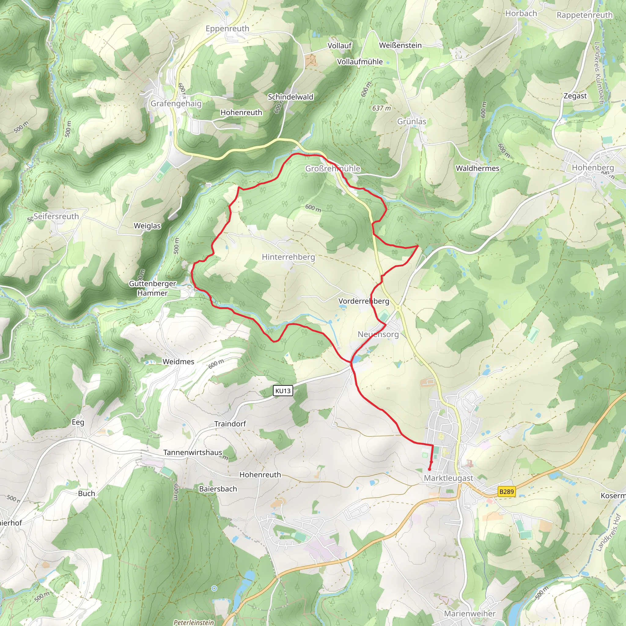 Neuensorg, Kleinrehmuhle and Großehmuhle Loop mobile static map